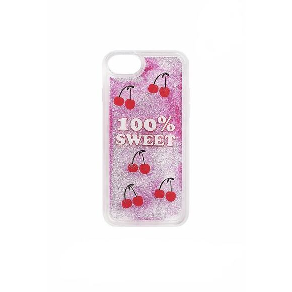 Boutique Accessories - Clear Glittery Liquid Cherries 100% Sweet iPhone Case iPhone 6, 7, 8, 9, 10, 11